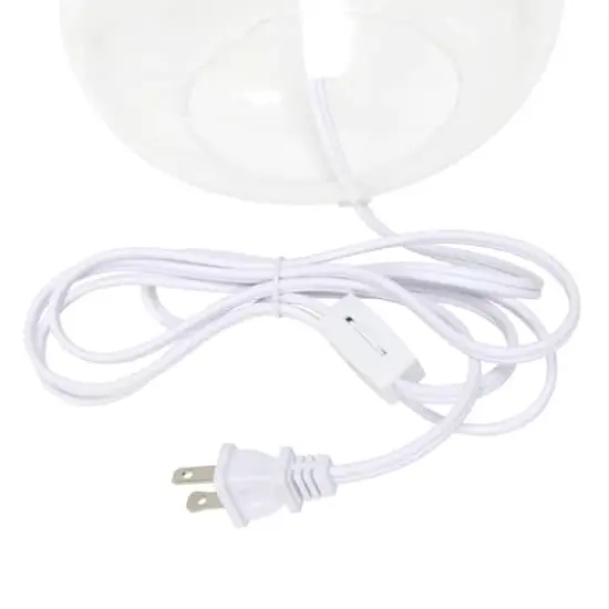 Simple Designs&trade; 14" Glass Raindrop Table Lamp with White Shade Clear with White Shade {10}