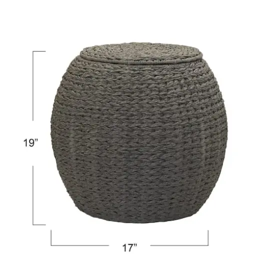Household Essentials 19" Woven Storage End Table Gray {5}