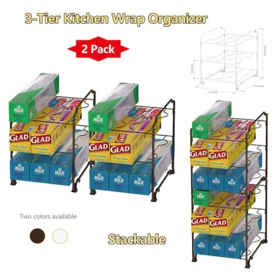NEX&trade; Kitchen Wrap Organizer Rack, 2ct. Brown {6}