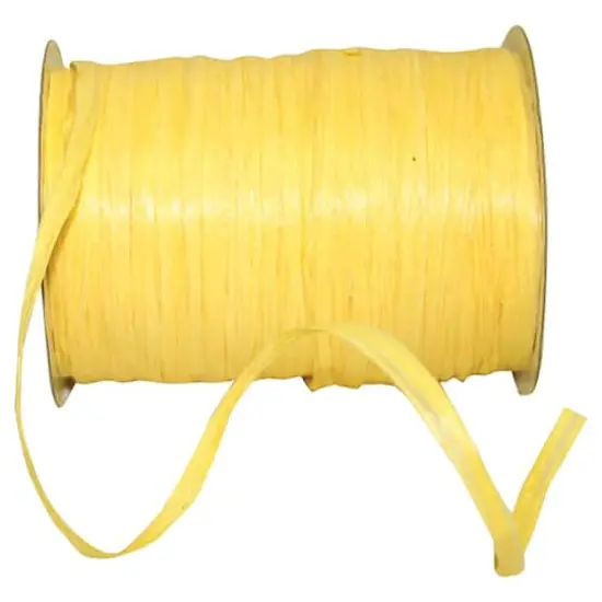 JAM Paper 1/4" Matte Raffia Ribbon, 100yd. Banana {1}