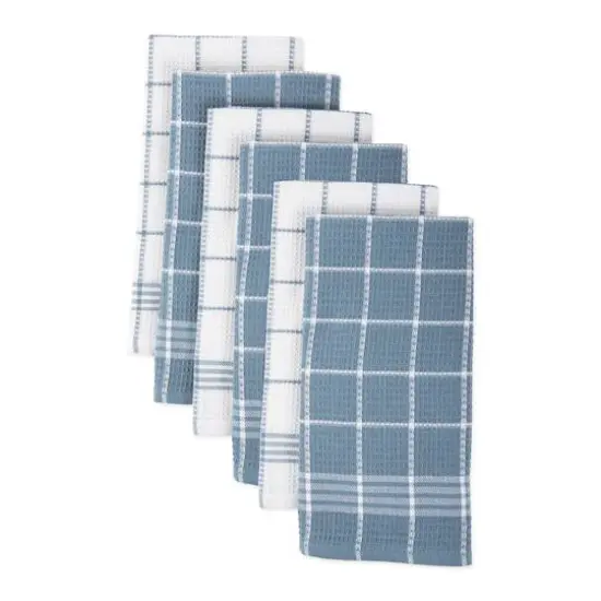 DII&reg; Waffle Weave Dishtowels, 6ct. Blue {4}