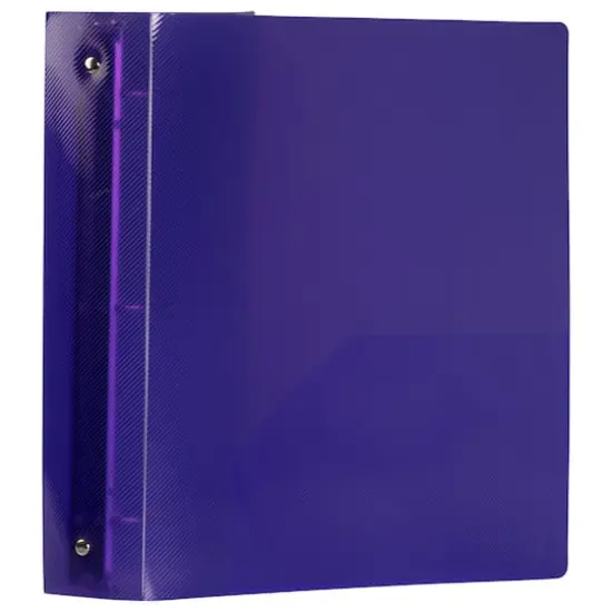 JAM Paper 2" Glass Twill Plastic 3-Ring Binder Purple {4}