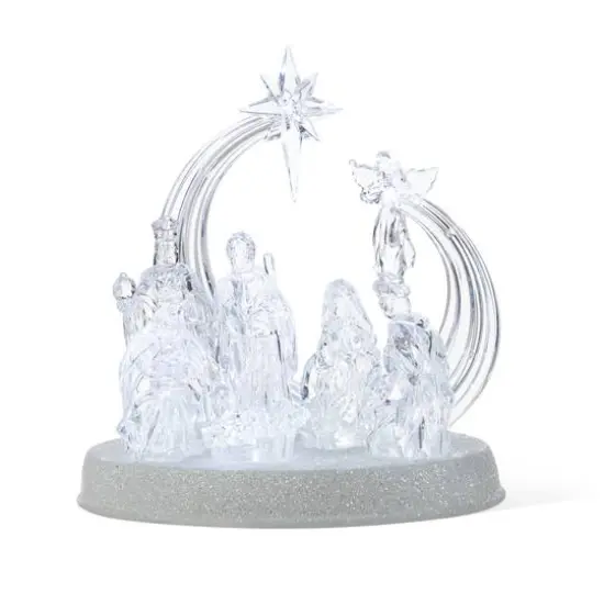 Glitzhome&reg; 9" Christmas Lighted Acrylic Tabletop Nativity Scene Figurine {1}