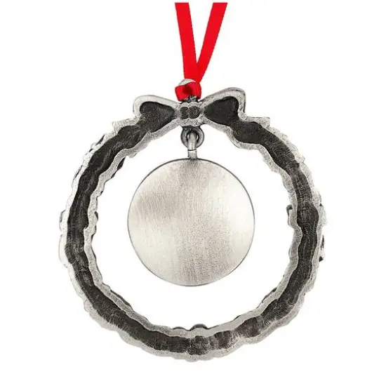 Wreath Ornament With Colorized Quarter Snowman Coin {4}