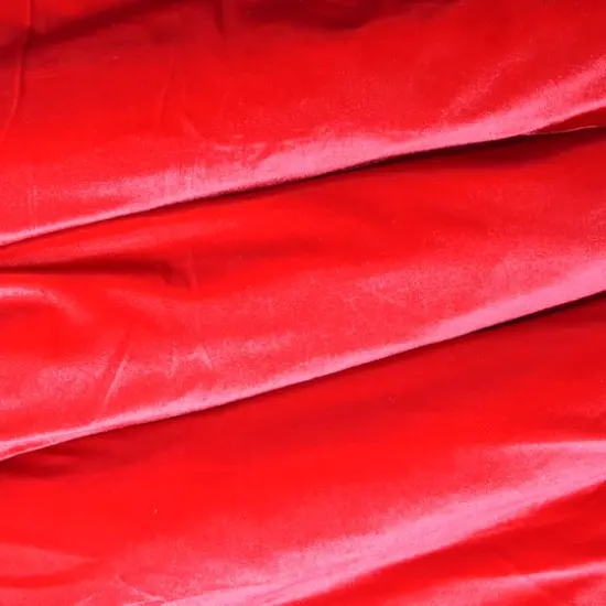 Feldman Solid Stretch Velvet Fabric Red {1}