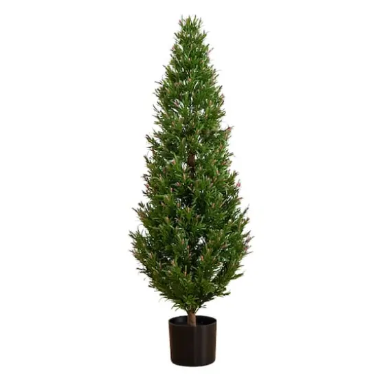 4ft. Potted UV Resistant Rosemary Cone Topiary Tree {1}