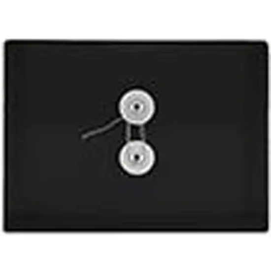 JAM Paper 5.25" x 7.5" Booklet Plastic Envelopes with Button and String Closure, 24ct. Black {5}
