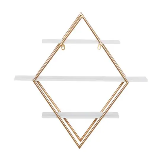 20" Gold Wood Glam Wall Shelf Set {6}