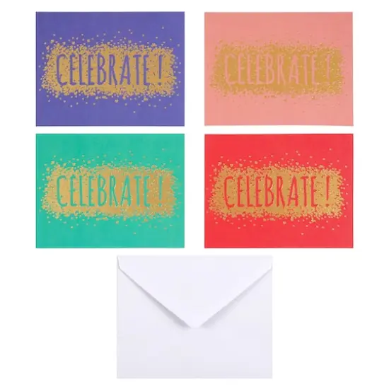 Gold Celebrate Cards & Envelopes by Recollections&trade;, 4.25" x 5.5" {3}