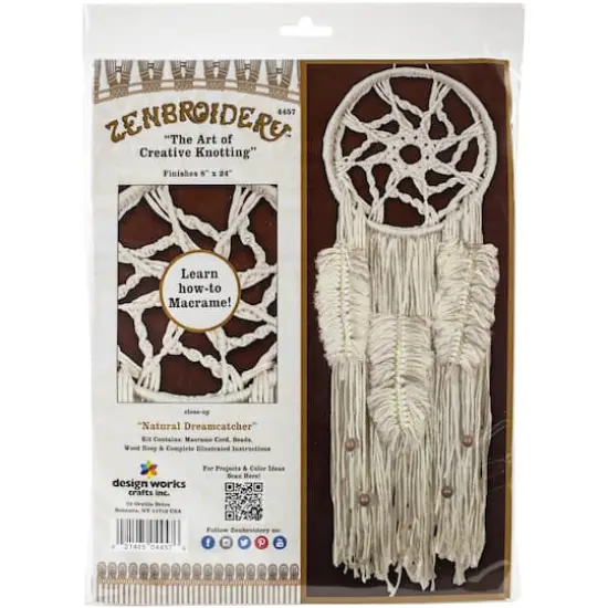 Design Works™ Zenbroidery™ Natural Dream Catcher Macramé Wall Hanging Kit {1}