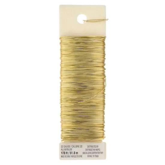 22 Gauge Gold Aluminum Florist Wire by Ashland&reg; {1}