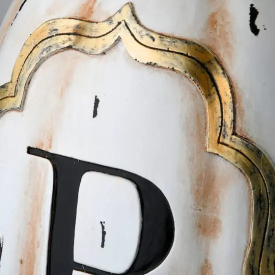 13" White Boo Pumpkin Set {6}