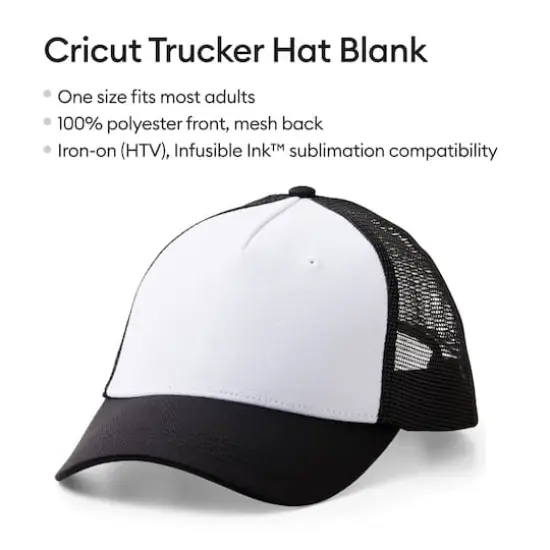 Cricut&reg; Black/White Trucker Hat Blank {4}