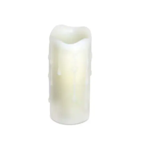 1.75" x 4" LED Wax Dripping Pillar Candle Set {1}