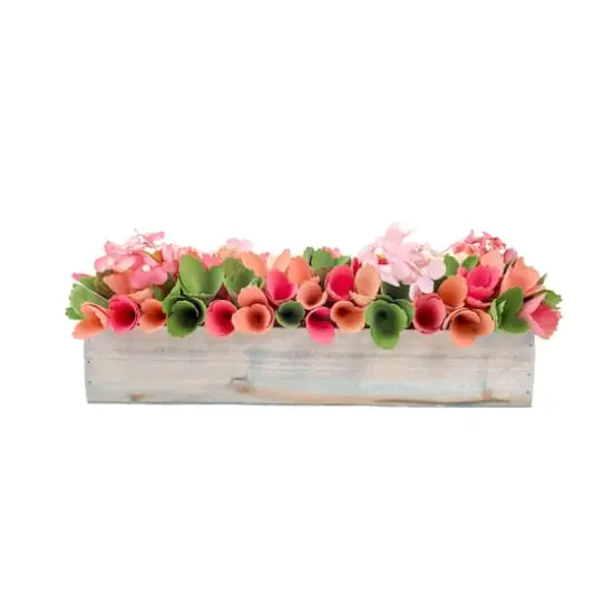 16" Multicolor Spring Floral Window Box {6}