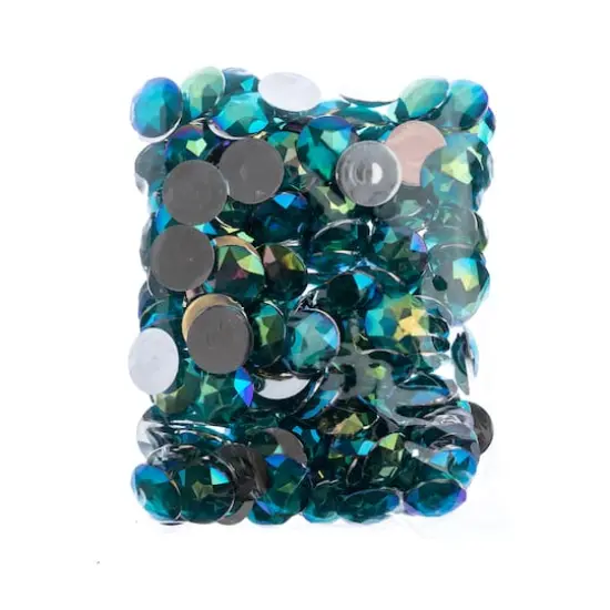 John Bead 20mm AB Acrylic Round Flat Back Rhinestones, 200ct. Turquoise AB {4}