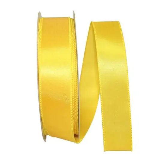 JAM Paper 1.5" x 50yd. Satin Value Wired Ribbon Yellow {1}