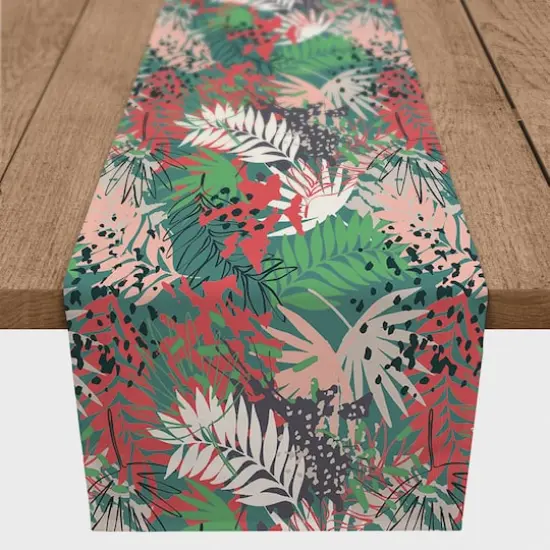 90'' Jungle Pattern Cotton Twill Table Runner {3}