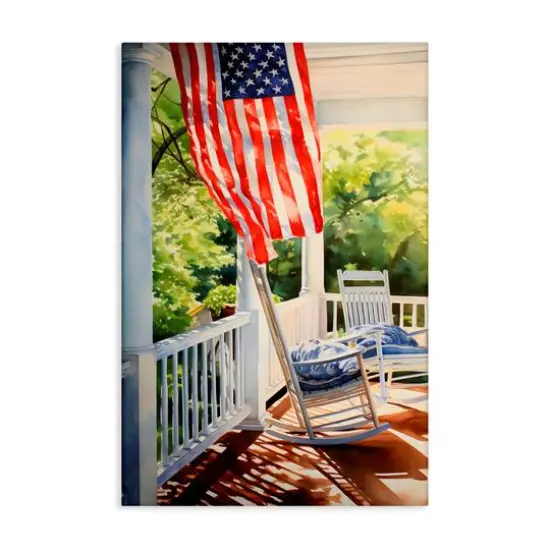 Stupell Industries Vintage American Porch Canvas Wall Art {1}