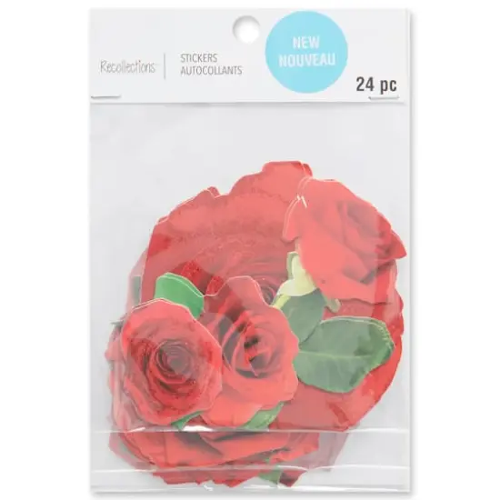 Red Rose Die Cut Stickers by Recollections&trade; {4}