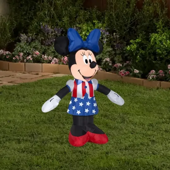 3.5ft. Airblown&reg; Inflatable Patriotic Minnie Mouse {3}