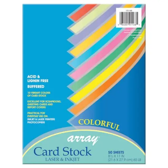 Pacon&reg; 8.5" x 11" Colorful Card Stock Pack, 3 Packs of 50 Sheets {3}