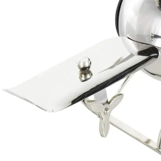 19" Silver Stainless Steel Decorative Airplane Clock {5}