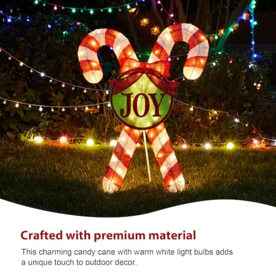 Glitzhome&reg; 3ft. Lighted Christmas Candy Cane Outdoor D&eacute;cor {7}