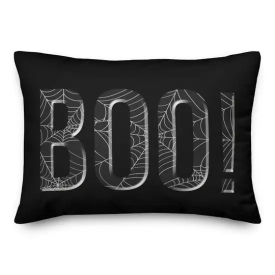 Boo Spiderweb Throw Pillow {1}