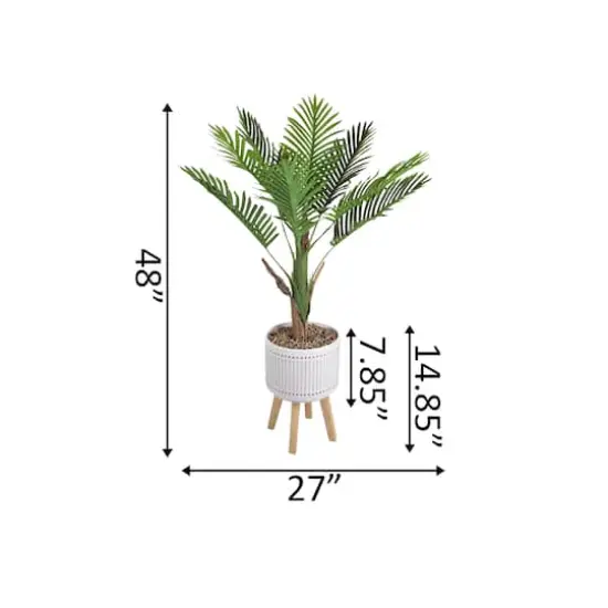Flora Bunda&reg; Areca Palm 4ft. Planter On Wood Stand {3}