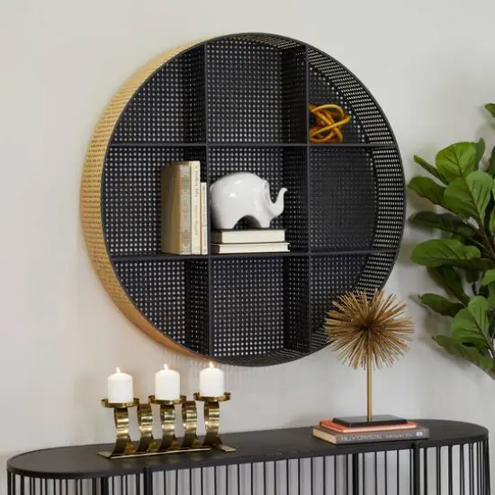 Black Modern Wall Shelf, 32" x 6" x 32" {8}
