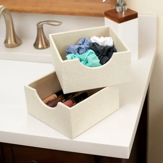 Household Essentials Square Drawer Organizers, 2ct. White {3}