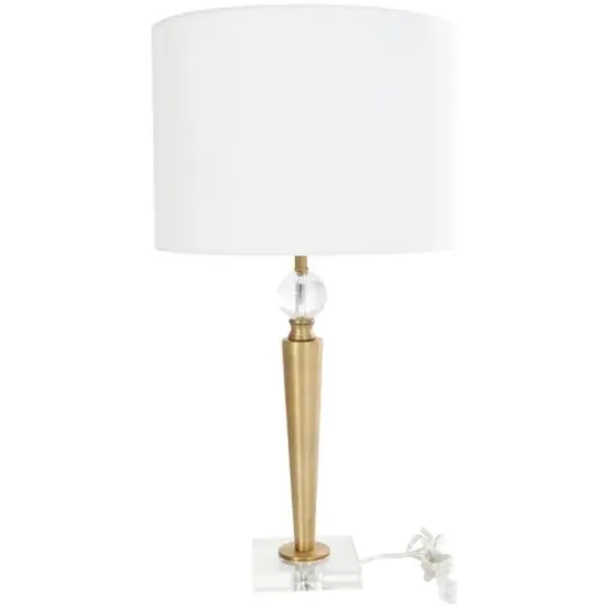 2ft. Gold Metal Inverted Cone Shaped Accent Lamp {5}