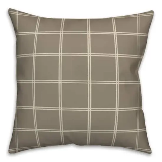 Taupe & White Check Throw Pillow {3}