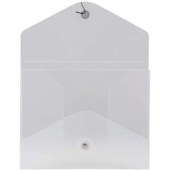 JAM Paper Clear 5.25" x 6.75" Button & String Plastic Portfolio {5}