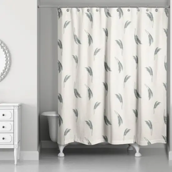 Feather Grass Shower Curtain Cream/Green {3}