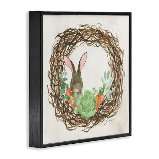 Stupell Industries Spring Easter Wreath Framed Giclee Art Black {4}