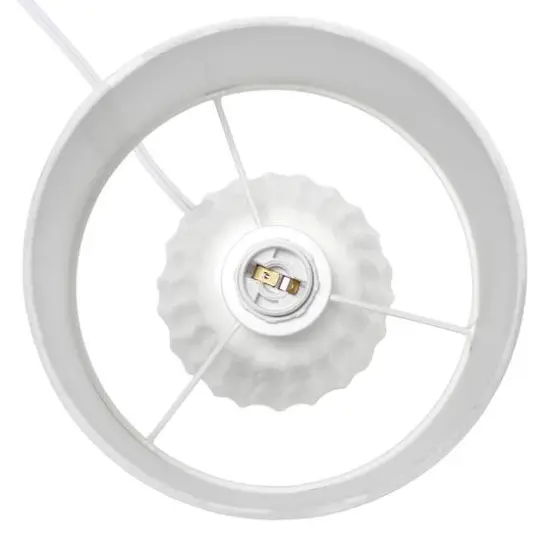 Simple Designs 11" Mini Ceramic Pastel Table Lamp Off White {12}