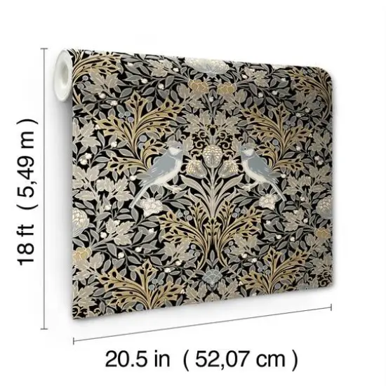 RoomMates Garden Aviary Peel & Stick Wallpaper Black {10}