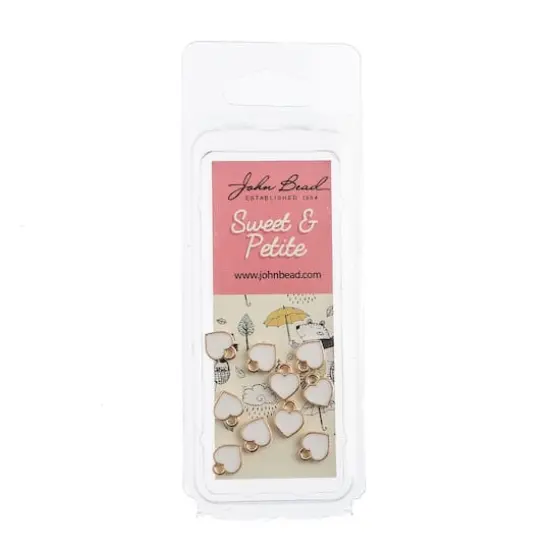 John Bead Sweet & Petite Small Hearts Charms, 10ct. White {3}