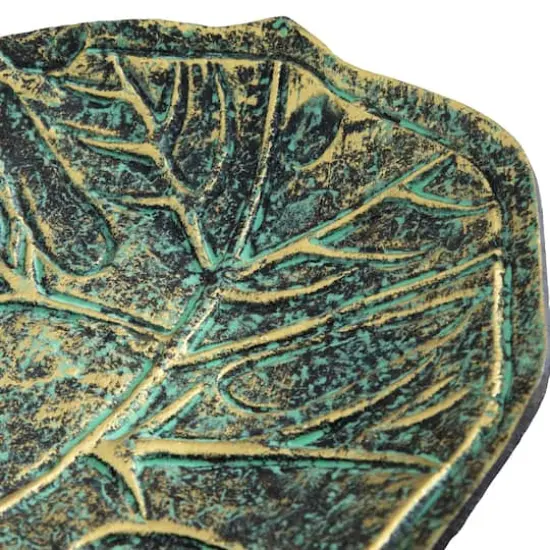 10" Green Leaf Shaped Decorative Accent Tray {4}