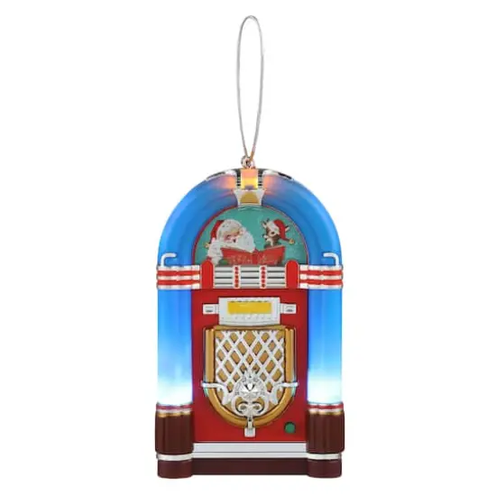 Miniature Blue Vintage Jukebox Ornament {1}