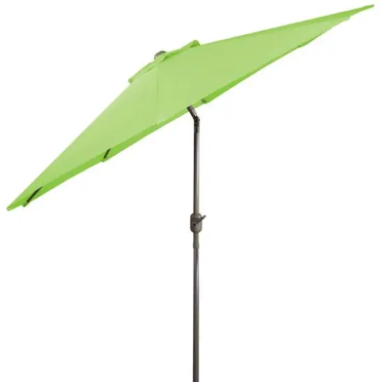9ft. Outdoor Patio Market Umbrella with Hand Crank & Tilt Lime Green/Brown {6}
