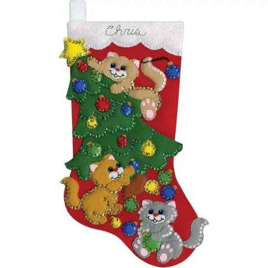 Design Works Decorating Kittens Felt Stocking Kit {3}