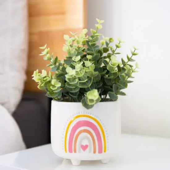 Flora Bunda&reg; Eucalyptus In 4.75" Double Rainbow Footed Pot {4}