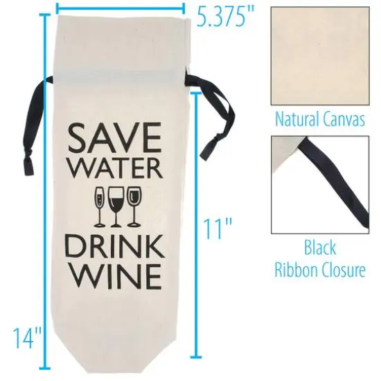 Personality Case&trade; Save Water Canvas Wine Bag {5}