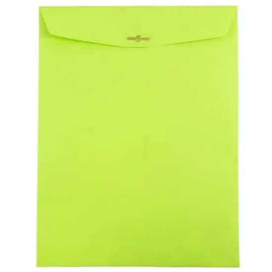 JAM Paper 9" x 12" Clasp Closure Colored Envelopes, 25ct. Ultra Lime Green {4}