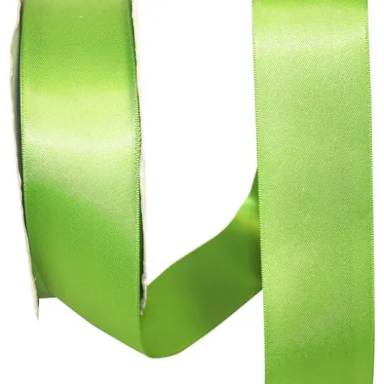 JAM Paper 1.5"x 50yd. Double Face Satin Ribbon Kiwi {1}