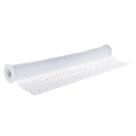 54" x 9yd. White Holographic Dot Tulle by Celebrate It&trade; {1}