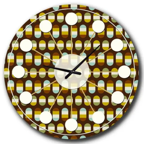 Designart 'Retro Polka Dots Mid-Century Modern Wall Clock {3}